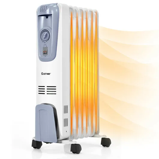 1500W Electric Oil Filled Radiator with 4 Bottom Wheels