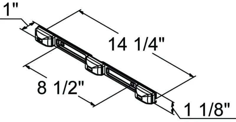 15" Red 9 LED Clearance ID Marker Light Bar