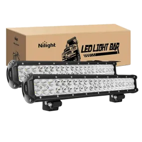 20 Inch 126W Double Row Spot Flood LED Light Bars (Pair)