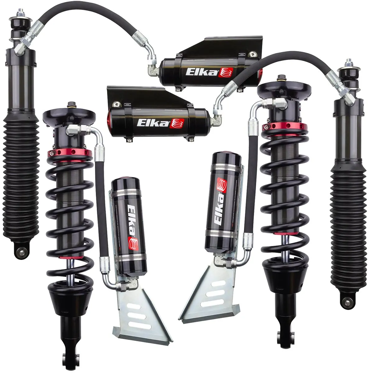 2002-2009 Lexus GX470 Elka 2.5 Reservoir Front & Rear Shocks Kit without KDSS - Stock Geometry