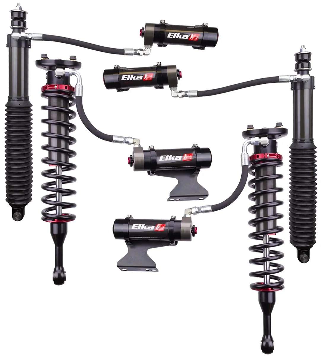 2007-2019 Toyota Tundra Elka 2.5 DC Reservoir Front & Rear Shocks Kit - Stock Geometry