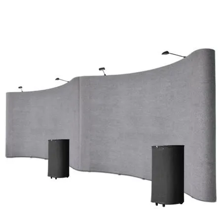 20'x8' Portable Trade Show Display Booth Pop Up Grey w/ Case
