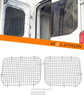2Pcs Rear Security Window Screens for 2015-2024 Ford Transit High/Medium Roof