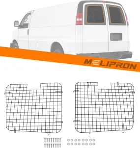2Pcs Rear Security Window Screens for Chevy Express/GMC Savana