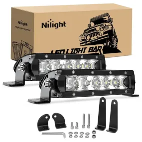 7 Inch 30W 3600LM Slim Spot LED Light Bars (Pair)