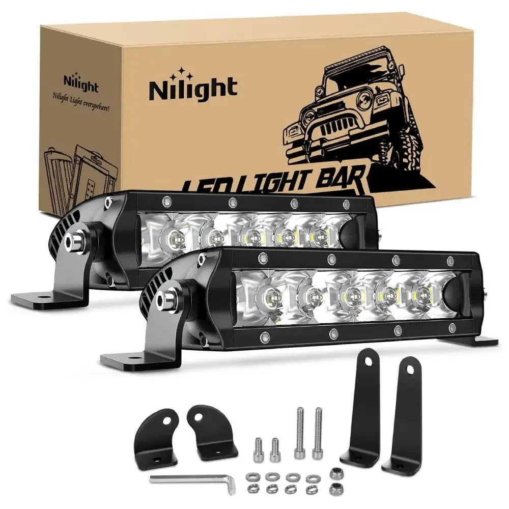 7 Inch 30W 3600LM Slim Spot LED Light Bars (Pair)