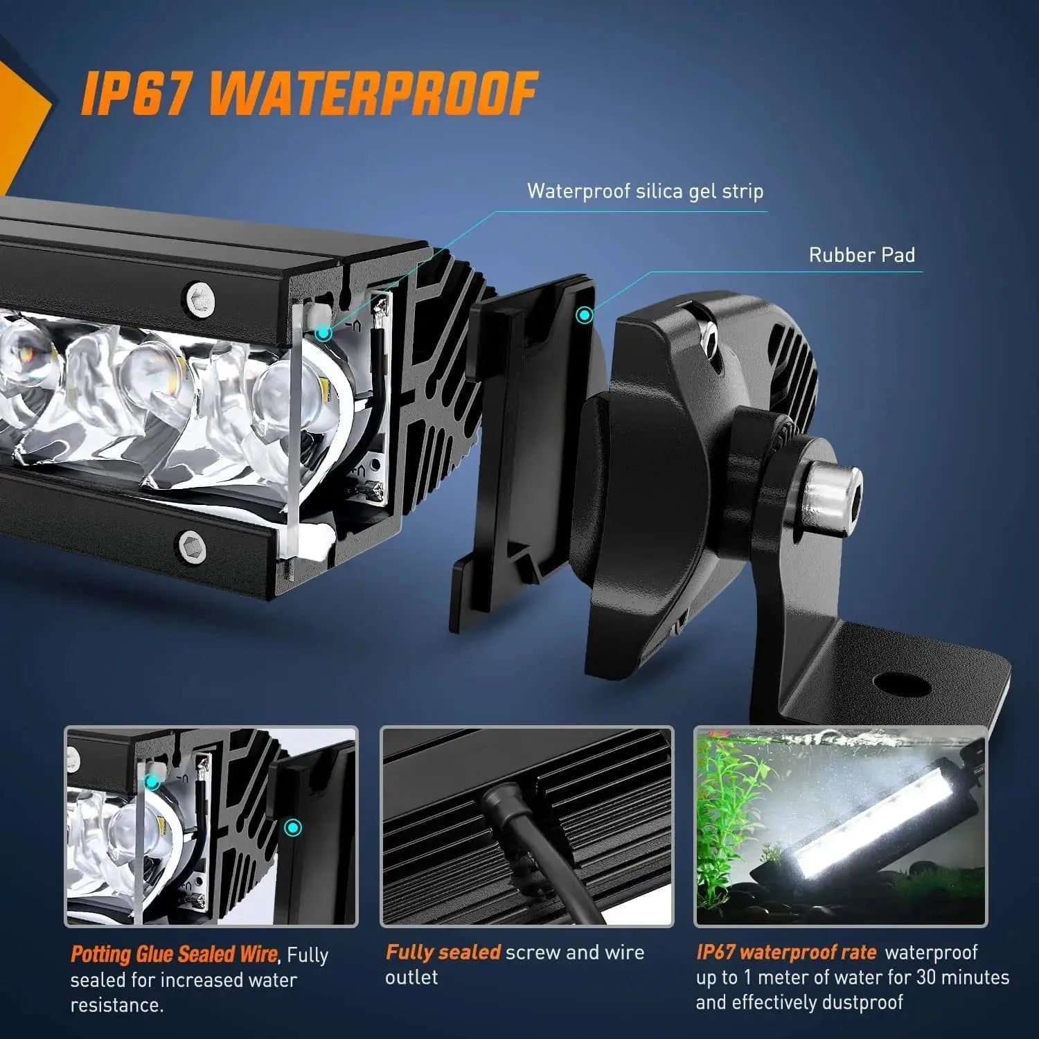 7 Inch 30W 3600LM Slim Spot LED Light Bars (Pair)