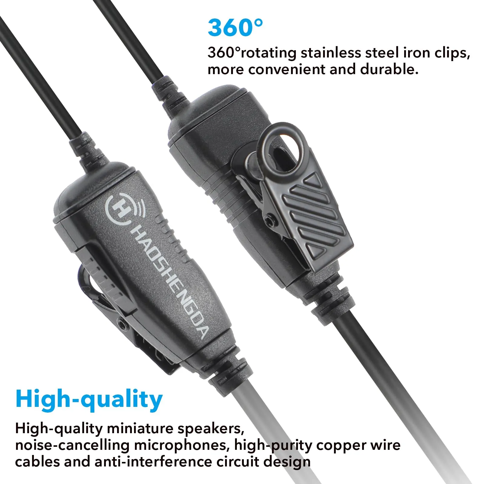 APX 6000 XPR 7550e Earpiece with Mic - Compatible for Motorola Radios APX 7000 4000 APX6000 APX 8000 XPR 7580e 7380e XPR 7550 7350e - Surveillance Headset by HAOSHENGDA Radio Earpiece