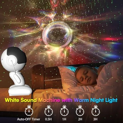 Astronaut Star Projector Night Light, Galaxy Lights for Bedroom with Timer, Smart APP- White Noise Starry Galaxy Projector for Kids Adults Star Ceiling Light Projector Room Decor Gift