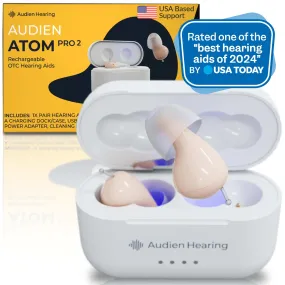 Audien Hearing Atom Pro 2 Wireless Rechargeable OTC Hearing Aid