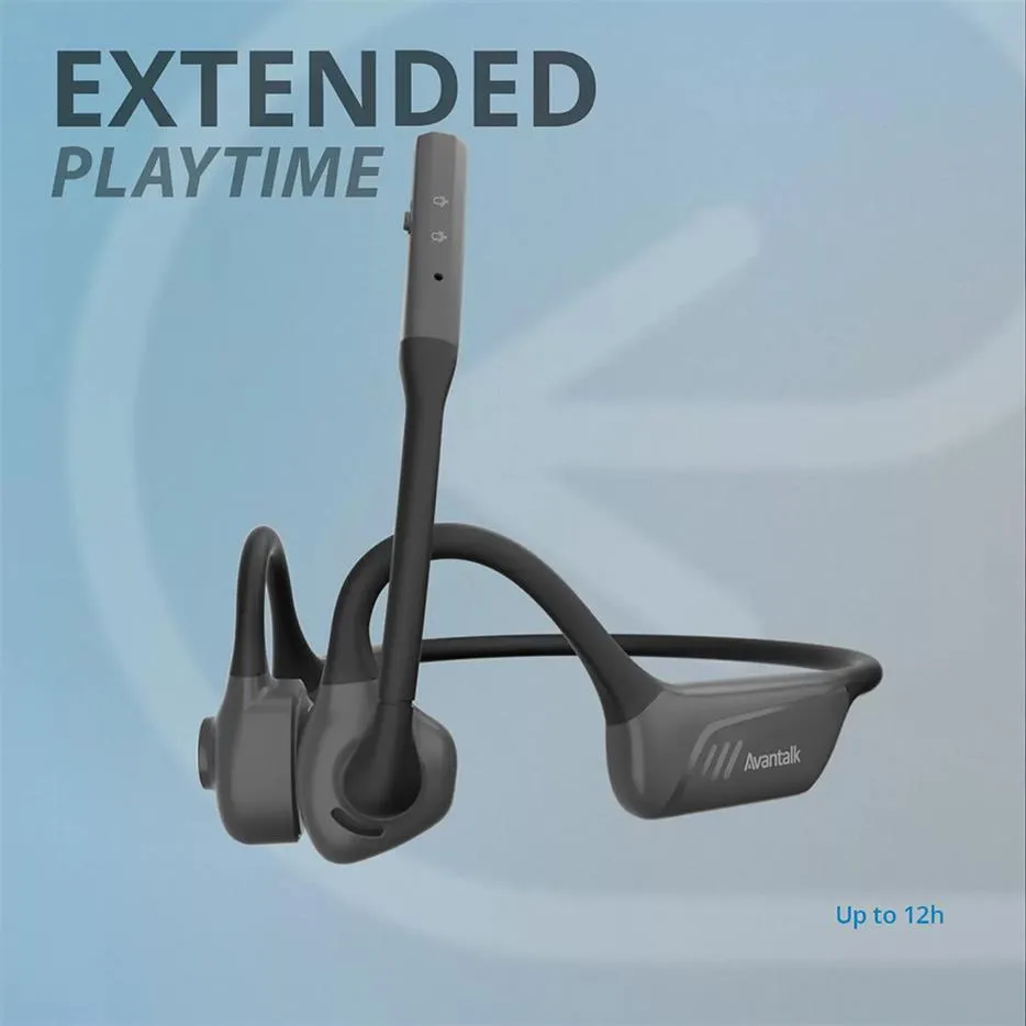 Avantalk Lingo Open-Ear Bluetooth Headphones & Noise-Filtering Microphone for PC, Computer, Laptop & Phone, Wireless Headset Earbuds with Surroundings Awareness