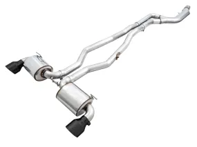 AWE Non-Resonated Touring Edition Exhaust - 5in Diamond Black Tips | 2020  Toyota GR Supra A90