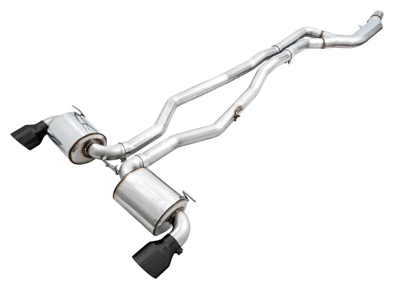 AWE Non-Resonated Touring Edition Exhaust - 5in Diamond Black Tips | 2020  Toyota GR Supra A90