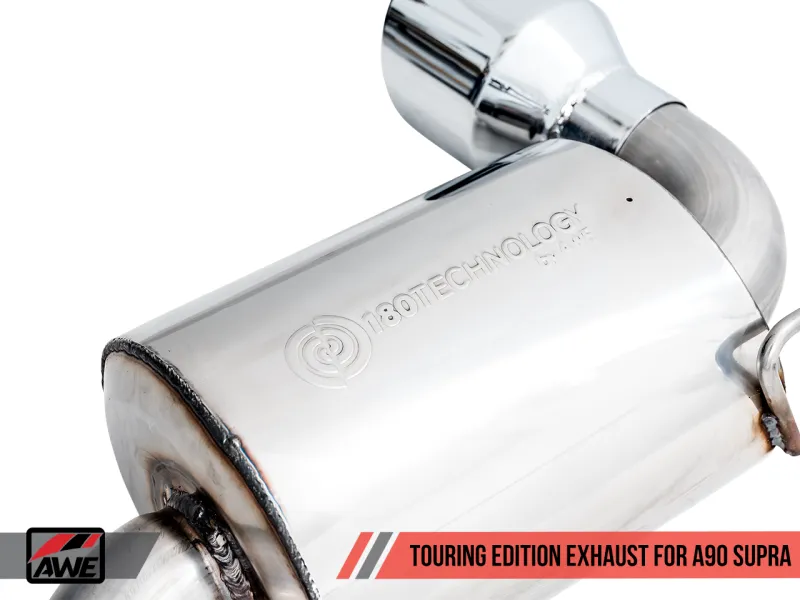 AWE Non-Resonated Touring Edition Exhaust - 5" Chrome Silver Tips | 2020  Toyota GR Supra A90