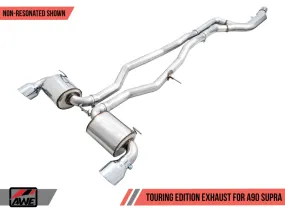 AWE Non-Resonated Touring Edition Exhaust - 5" Chrome Silver Tips | 2020  Toyota GR Supra A90