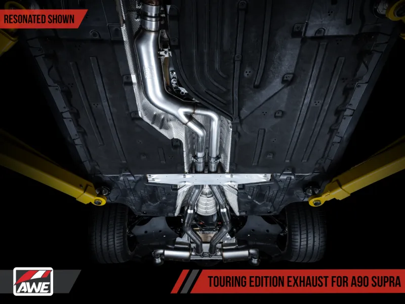 AWE Resonated Touring Edition Exhaust - 5in Chrome Silver Tips | 2020  Toyota GR Supra A90