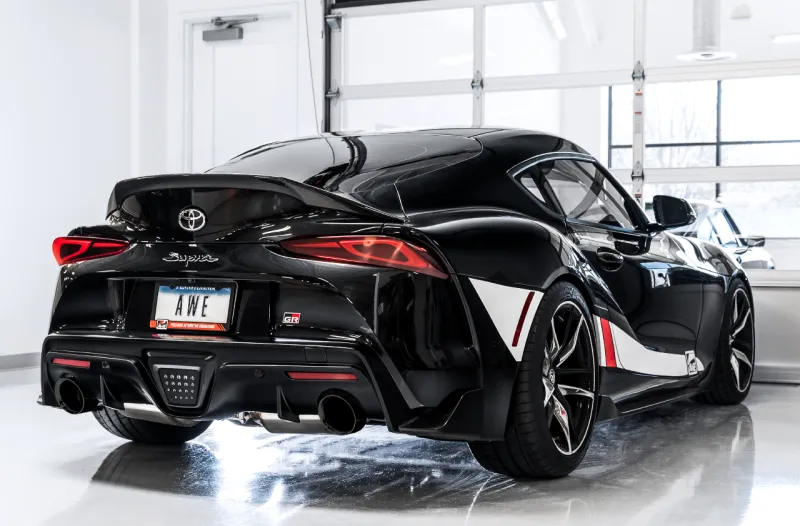 AWE Resonated Touring Edition Exhaust - 5in Chrome Silver Tips | 2020  Toyota GR Supra A90
