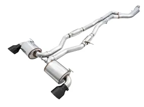 AWE Resonated Touring Edition Exhaust - 5in Diamond Black Tips | 2020  Toyota GR Supra A90