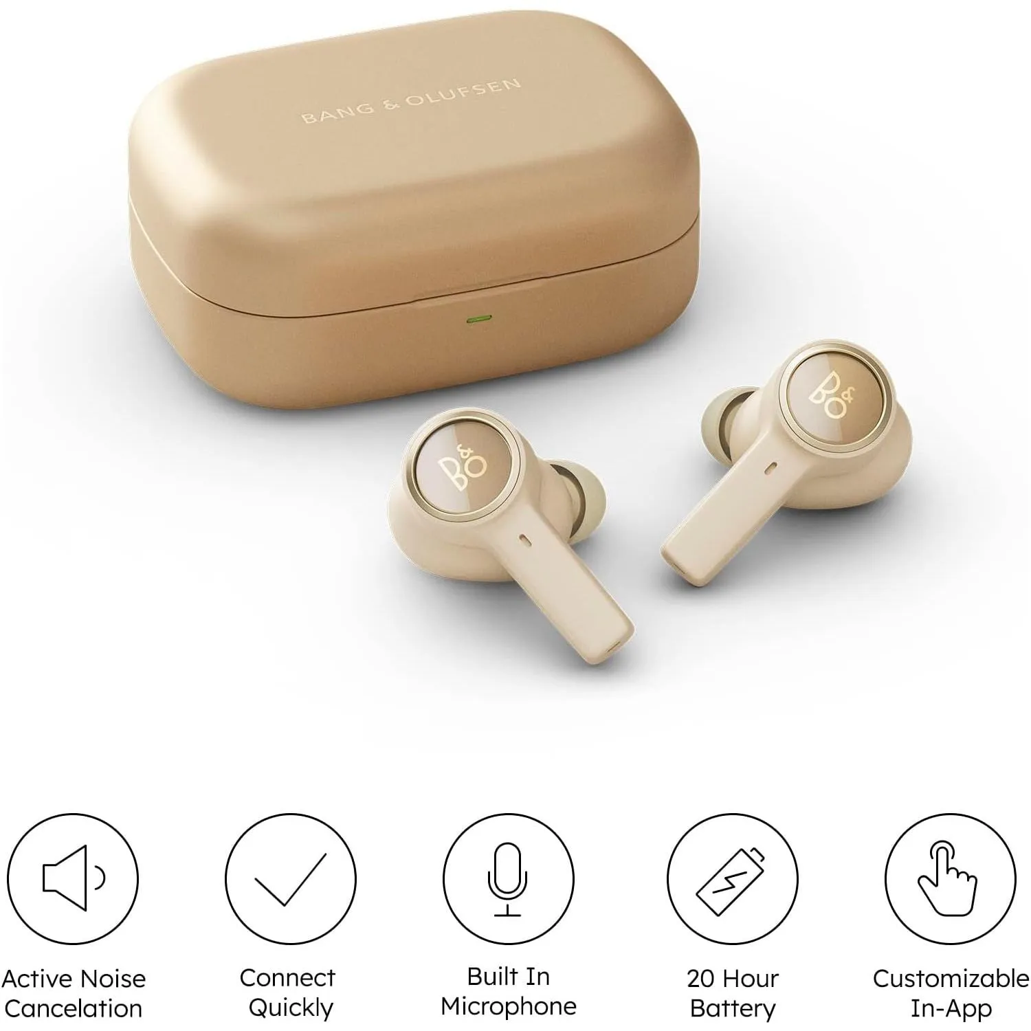 Bang & Olufsen Beoplay EX - High-end Wireless Bluetooth Noise Cancelling Earphones - Gold Tone