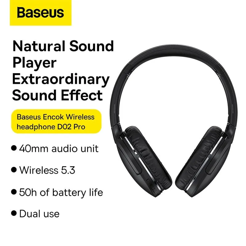 Baseus D02 Pro Wireless Headphones Bluetooth 5.3