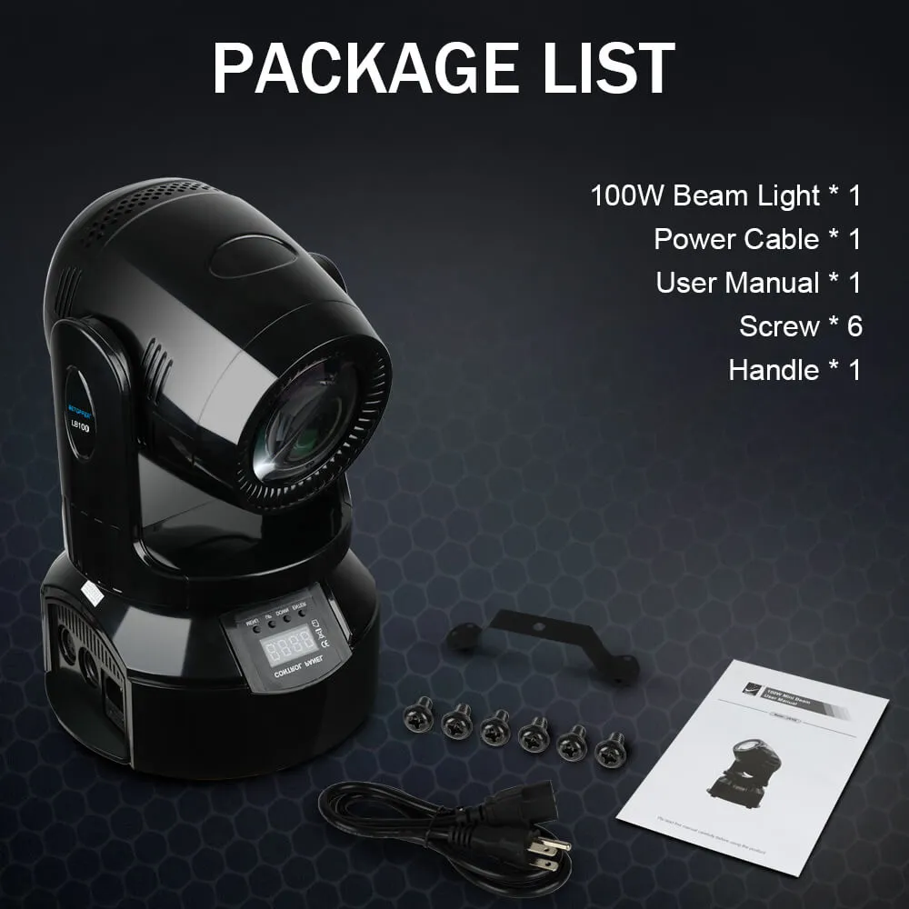 Betopper LED Moving Head 100w Beam Rotating Pattern For Night Club Wedding Theater
