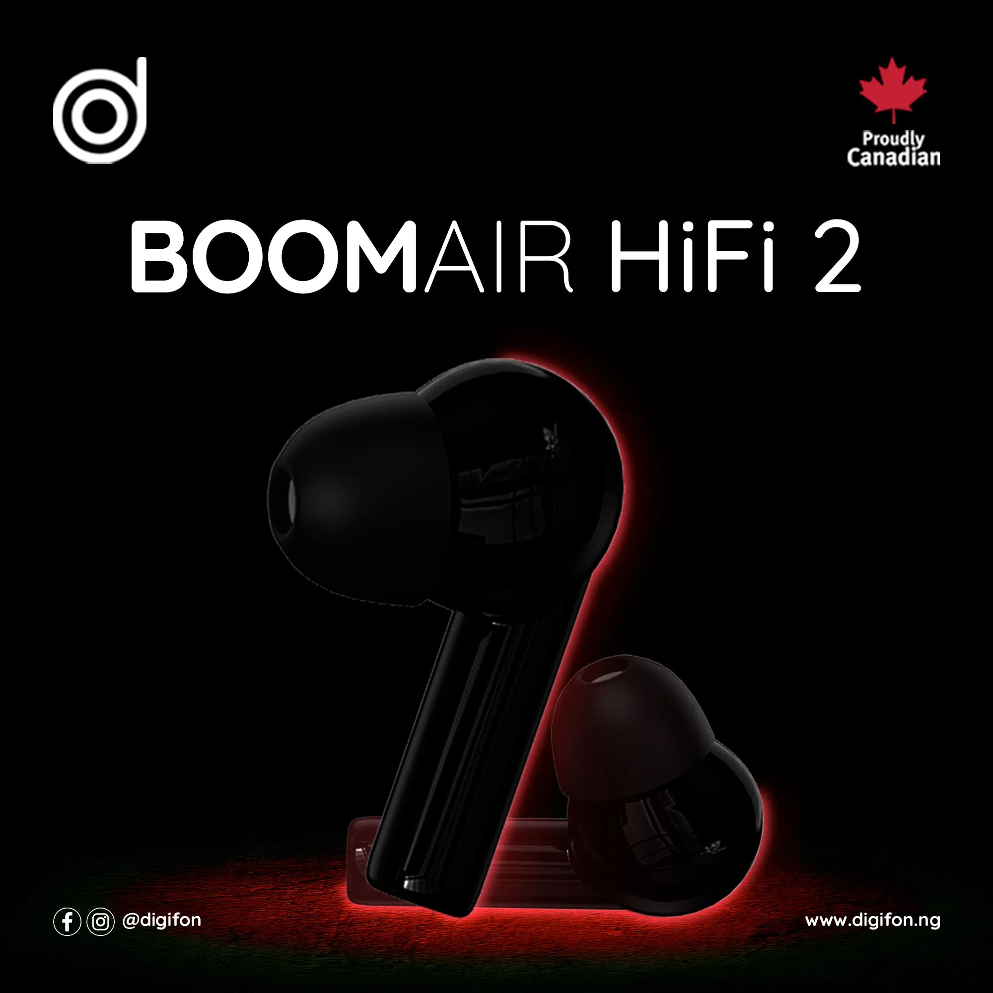 BoomAir HiFi2 TWS Environmental Noise Cancelling Earbuds - digifon