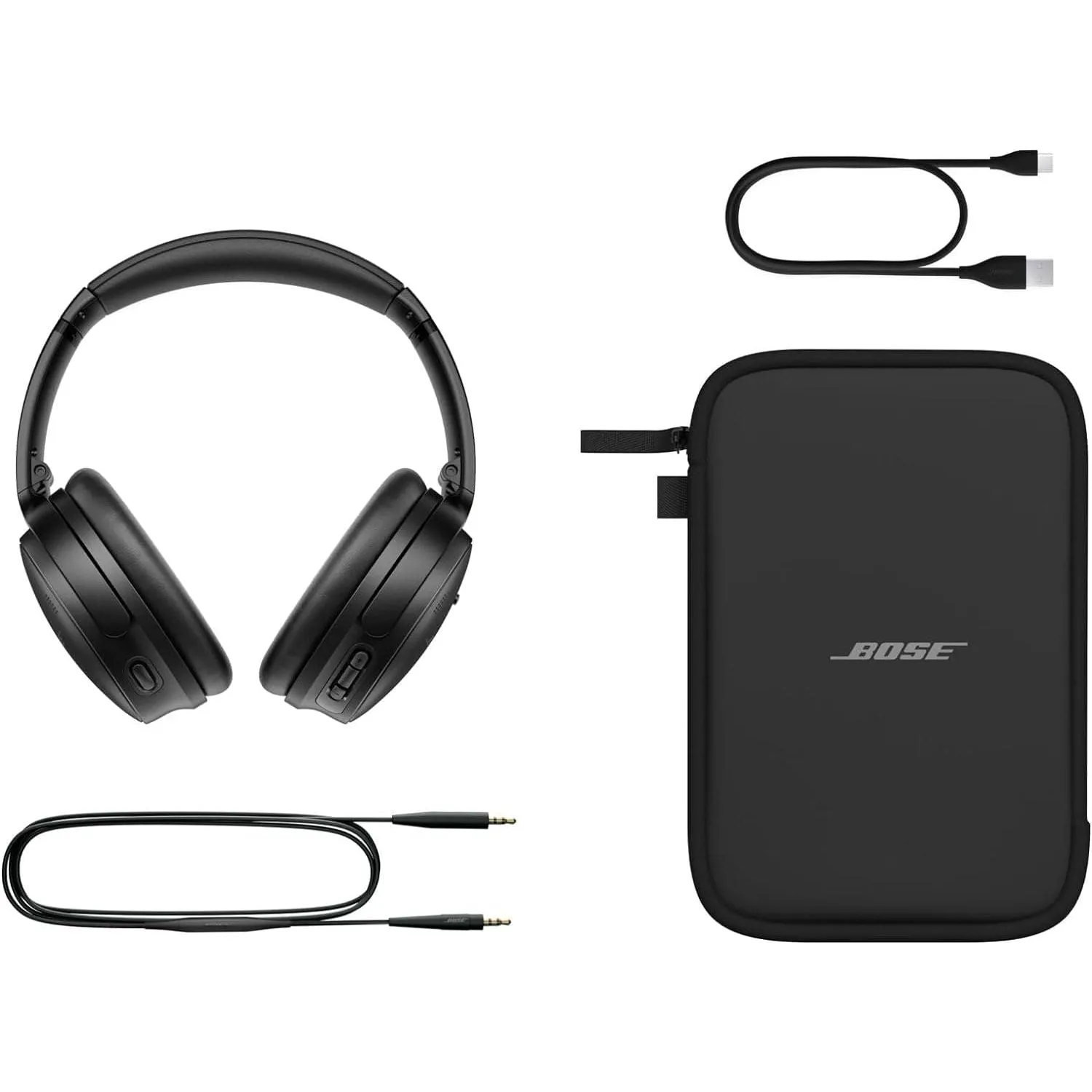 Bose QuietComfort SC Wireless Noise Cancelling Headphones – Bluetooth Over-Ear, Up to 24 Hours Battery Life, Soft Case, Black