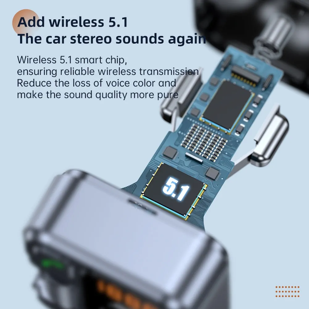 Car Fm Transmitter Bluetooth-compatible Hands-free Aux Player