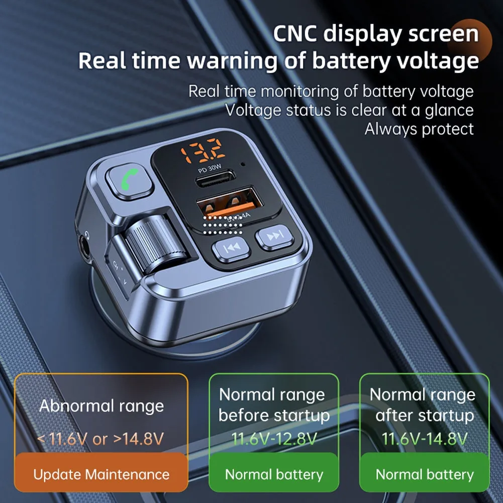 Car Fm Transmitter Bluetooth-compatible Hands-free Aux Player