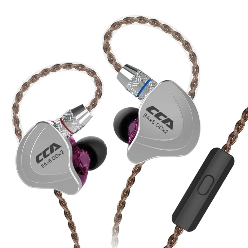 CCA C10 Headphones 4BA 1DD Hybrid Technology HiFi In Ear Music DJ Gamer Sport Earphone Active Noice Cancelling Monitor Headset