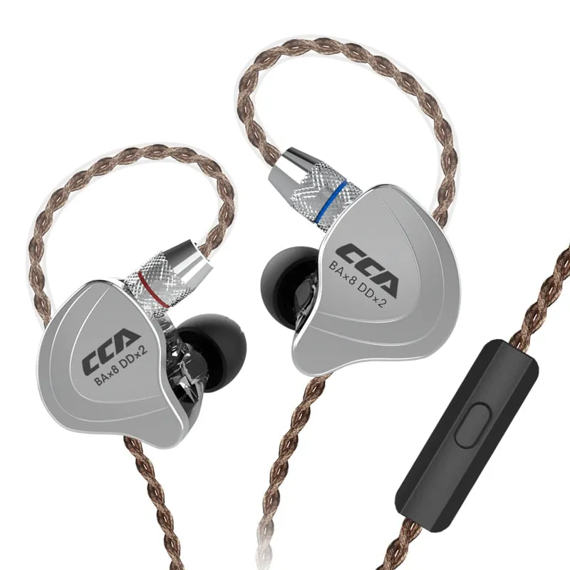 CCA C10 Headphones 4BA 1DD Hybrid Technology HiFi In Ear Music DJ Gamer Sport Earphone Active Noice Cancelling Monitor Headset