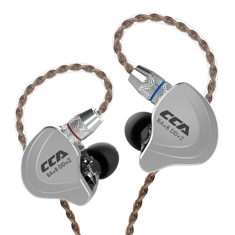 CCA C10 Headphones 4BA 1DD Hybrid Technology HiFi In Ear Music DJ Gamer Sport Earphone Active Noice Cancelling Monitor Headset