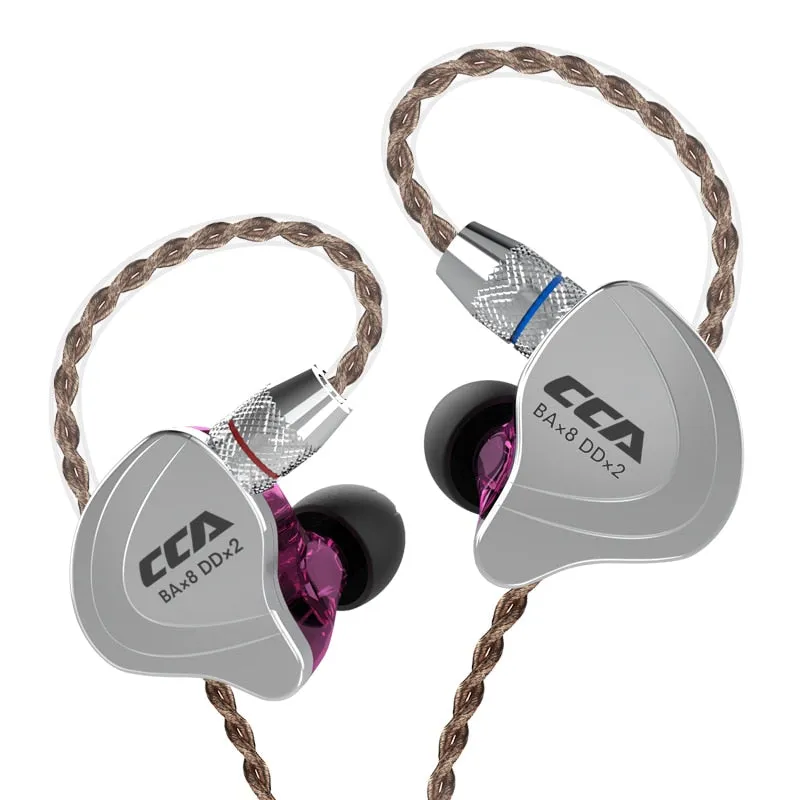 CCA C10 Headphones 4BA 1DD Hybrid Technology HiFi In Ear Music DJ Gamer Sport Earphone Active Noice Cancelling Monitor Headset