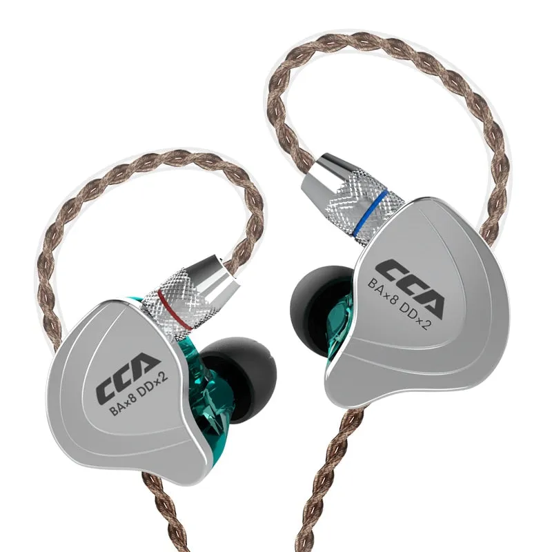 CCA C10 Headphones 4BA 1DD Hybrid Technology HiFi In Ear Music DJ Gamer Sport Earphone Active Noice Cancelling Monitor Headset