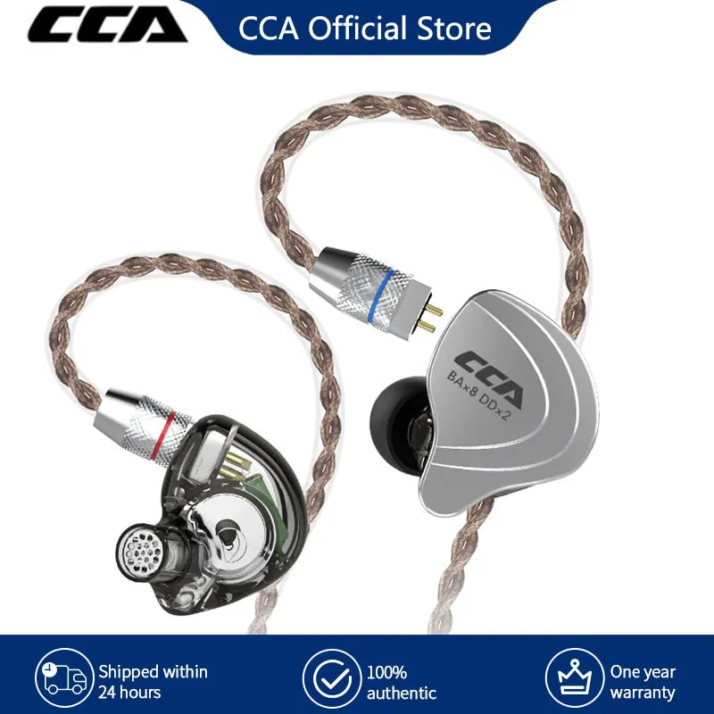 CCA C10 Headphones 4BA 1DD Hybrid Technology HiFi In Ear Music DJ Gamer Sport Earphone Active Noice Cancelling Monitor Headset