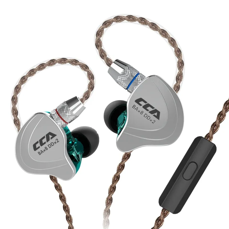 CCA C10 Headphones 4BA 1DD Hybrid Technology HiFi In Ear Music DJ Gamer Sport Earphone Active Noice Cancelling Monitor Headset