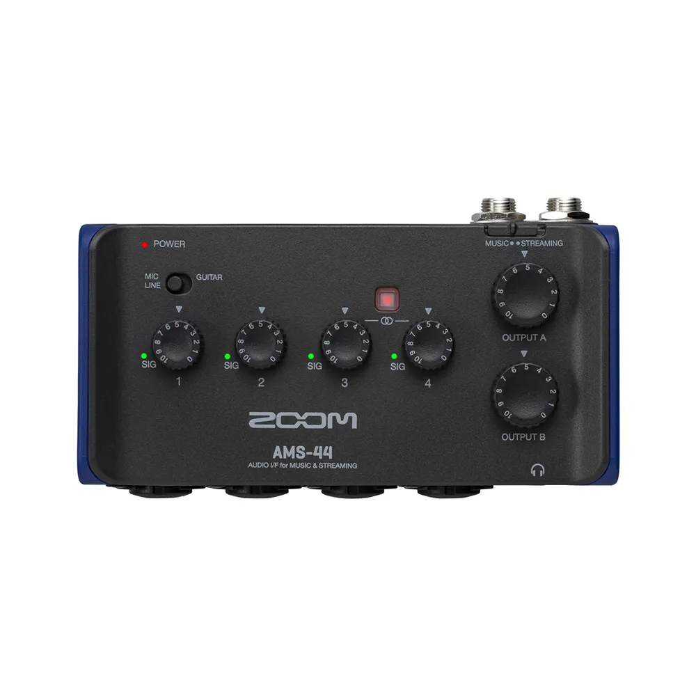 [CLEARANCE] Zoom AMS-24 / AMS-44 Portable 4-Channel USB Audio Interface with XLR/TRS Combo Input Jack, Switchable Inputs, Stereo Link, 3.5mm Headphone Outputs, USB-C Interface and AA Battery Operation for Musicians AMS 24 AMS 44