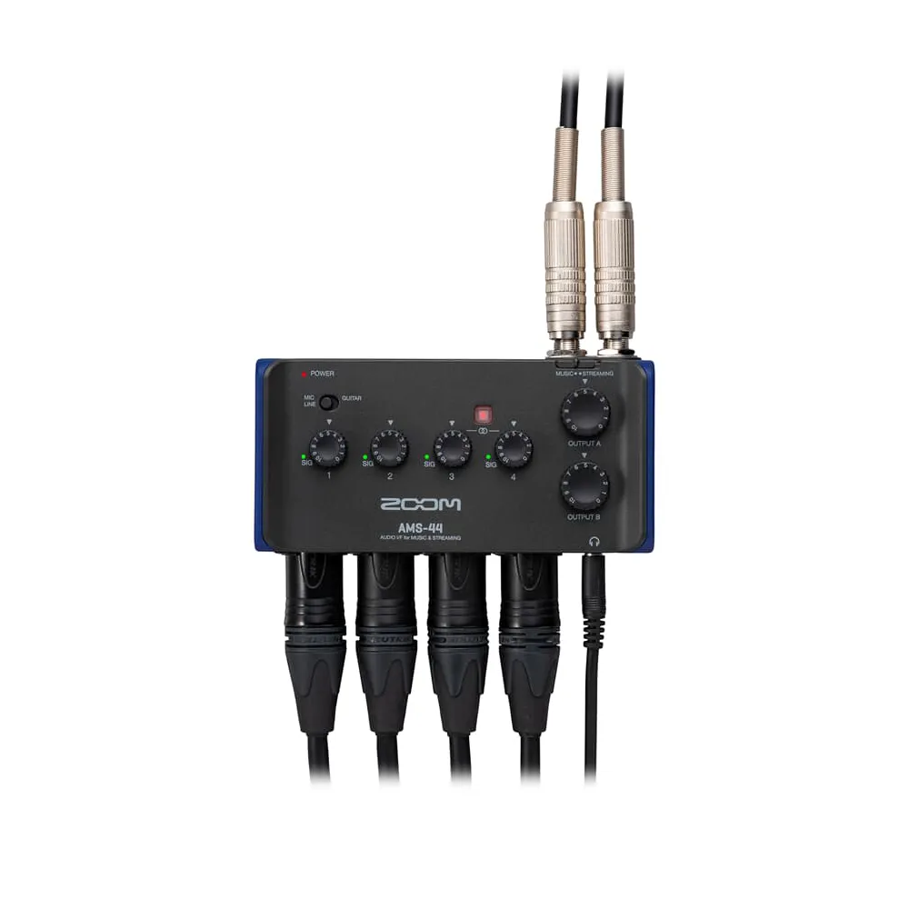 [CLEARANCE] Zoom AMS-24 / AMS-44 Portable 4-Channel USB Audio Interface with XLR/TRS Combo Input Jack, Switchable Inputs, Stereo Link, 3.5mm Headphone Outputs, USB-C Interface and AA Battery Operation for Musicians AMS 24 AMS 44