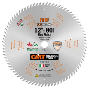 CMT Orange ITK Ultimate Cut-Off Saw Blade, 12" x T80 ATB with 1-Inch Bore (0.110" Thin Kerf)