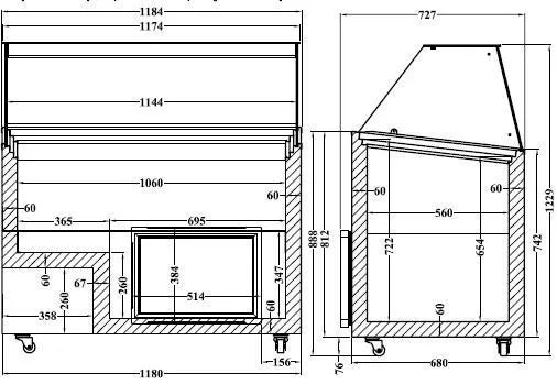 Combisteel Java Ice Cream Counter Display Freezer 8 x 5 Litre - 7472.0130