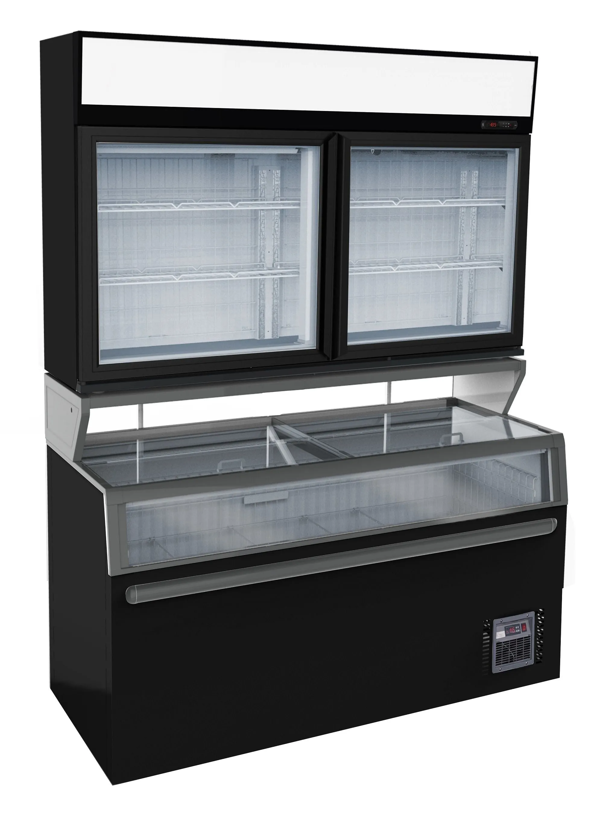 Combisteel Supermarket 2 Door Wall Chiller Fridge With Under Freezer - 7455.2510