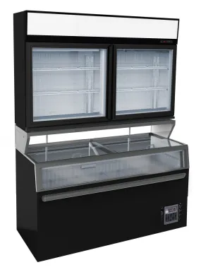 Combisteel Supermarket 2 Door Wall Chiller Fridge With Under Freezer - 7455.2510