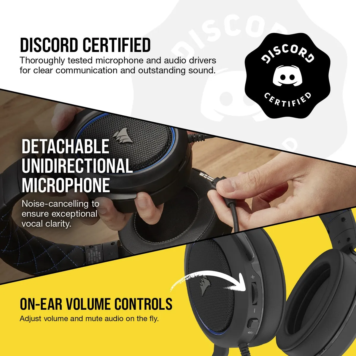 Corsair Headset HS50 Pro Stereo Gaming Headset for Playstation 4 and Mobile - Blue