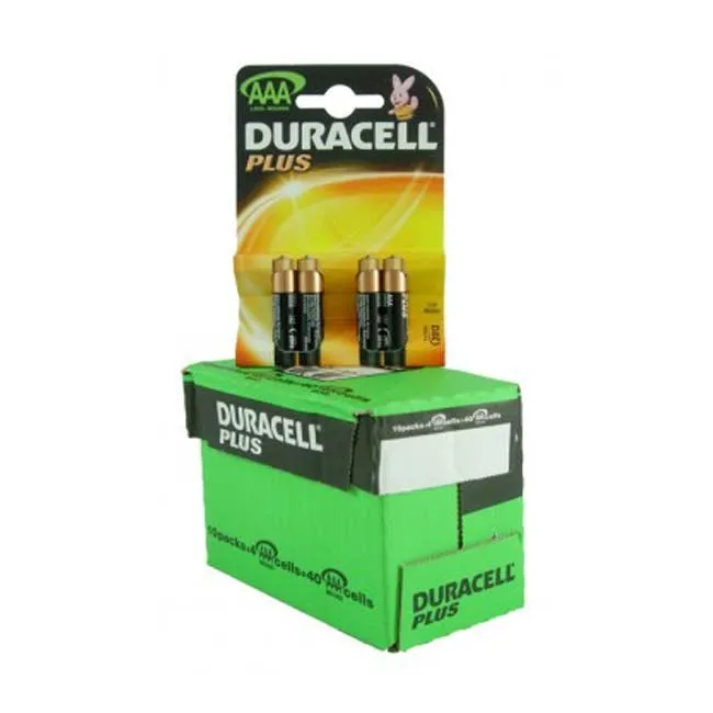 Duracell Plus AAA Battery 4 Pack - Case of 10