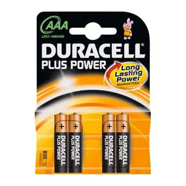 Duracell Plus AAA Battery 4 Pack - Case of 10