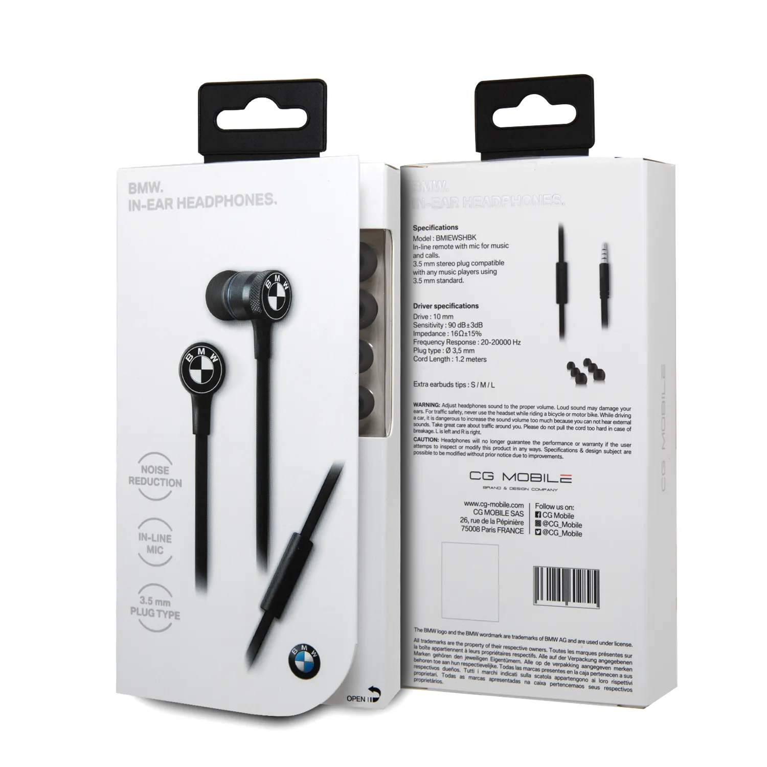 Earphones - Black With Logo - BMW