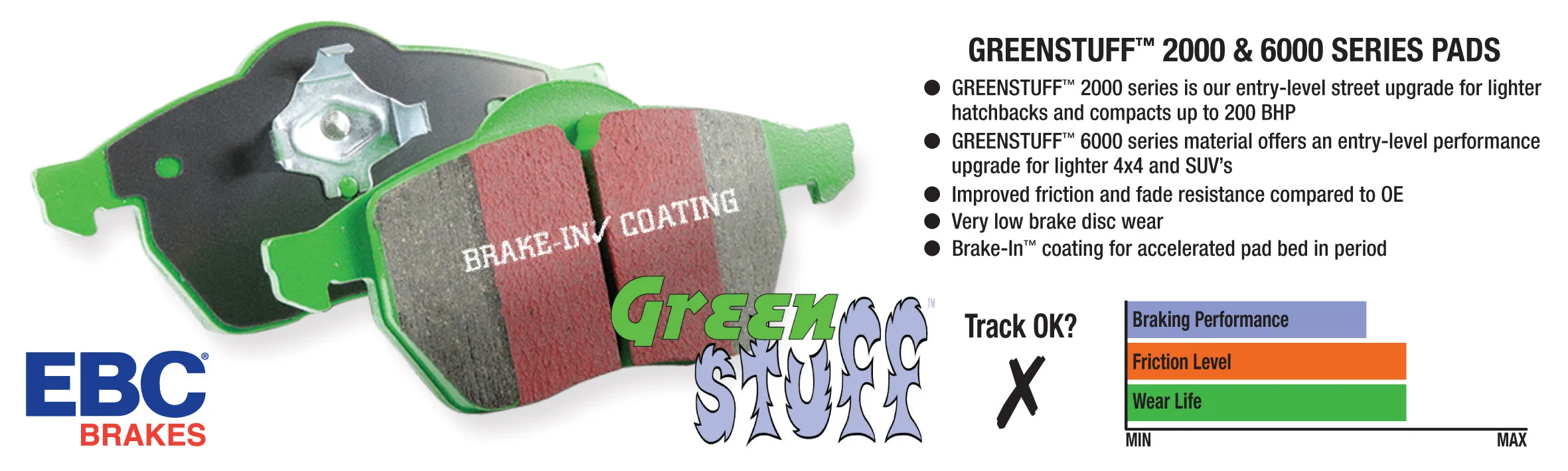 EBC Brakes DP71742 7000 Series Greenstuff Low Dust Truck/SUV Brake Pads; FMSI Pad No. D1092;