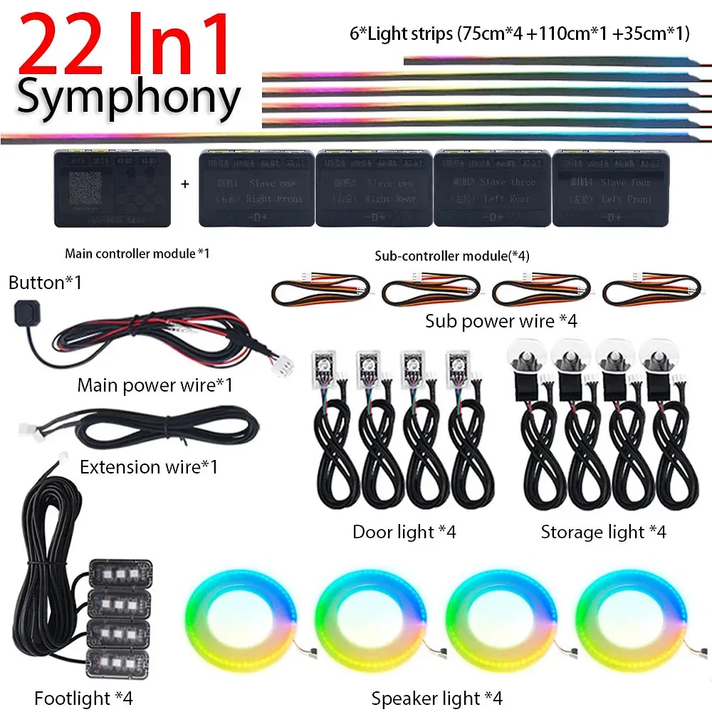 Emitting Color: RGB - 18 in 1 Dual Zone Symphony Streamer LED