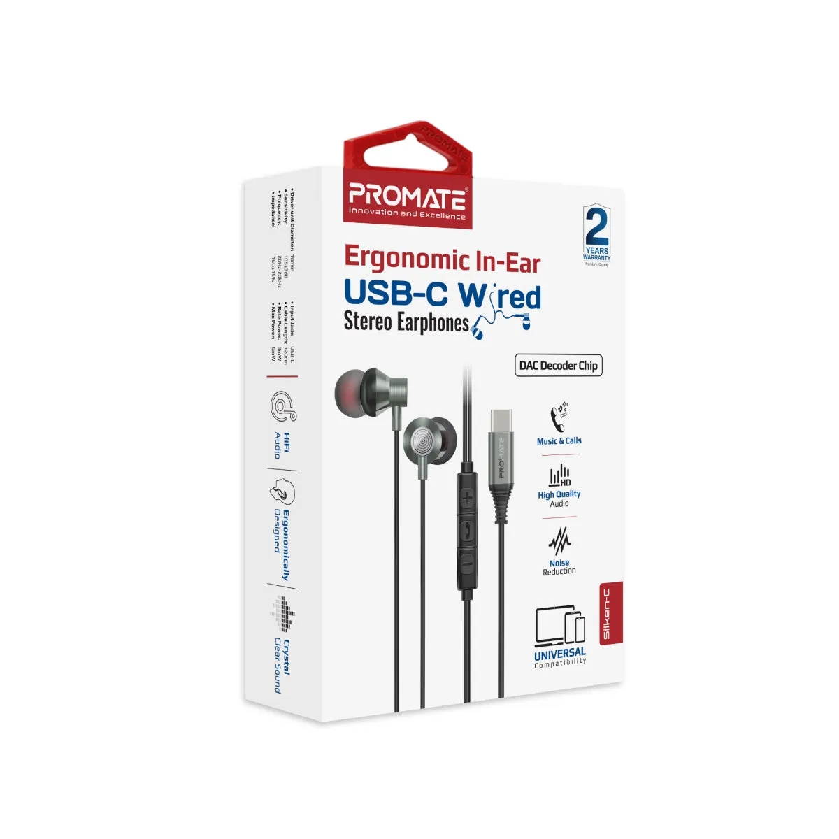 Ergonomic In-Ear USB-C Wired Stereo Earphones