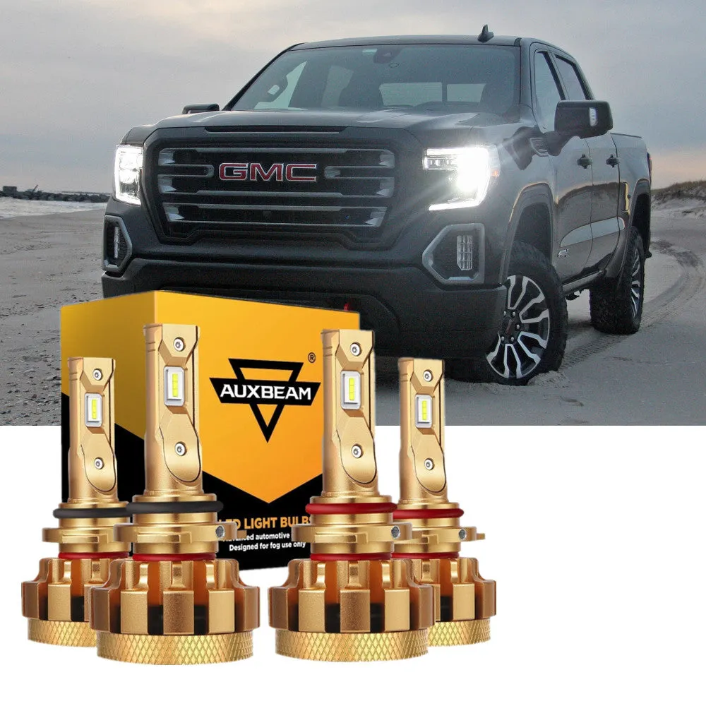 For 2003-2006 GMC Sierra 1500 (Base HT SL SLE SLT WT HYBRID) F-16 Plus Series Built-in Canbus Automotive Grade 14000LM LED Light Bulbs High Low Beam Bundle